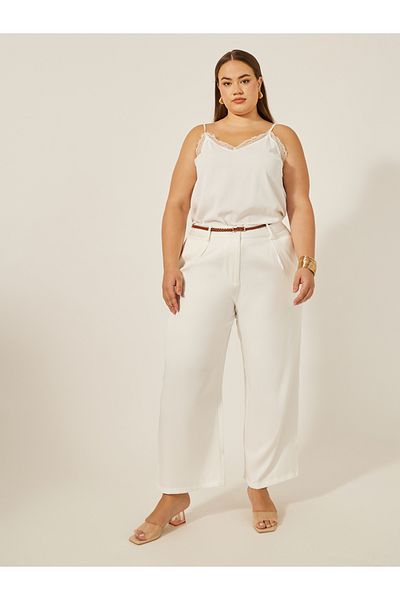 Styli Plus Size Mid Rise Straight Fit Pants