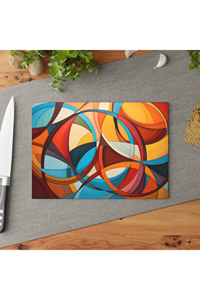 PaintedAnarchy Stylish Tempered Glass Cutting Board - Anti-Scratch Non-Slip S...