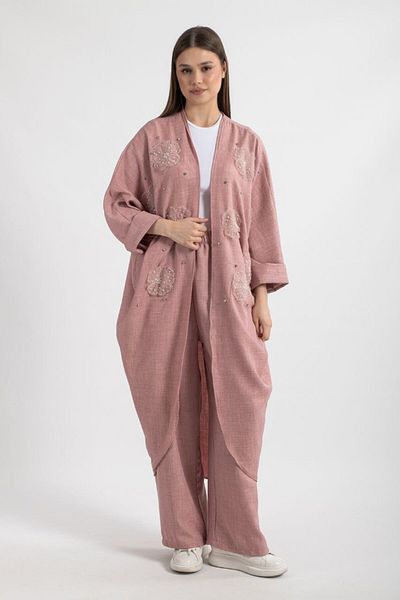 MEHRA Long Embroidery Kimono Suit