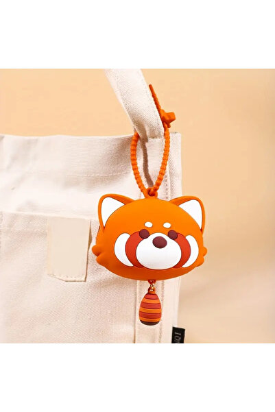 The Cloudish Shop Silikon Emzik Saklama Kutusu Taşınabilir Askılı TİLKİ FİGÜRLÜ TURUNCU FOX