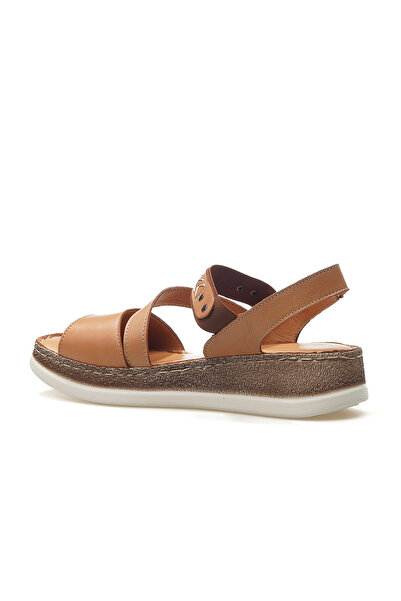 Mammamia Women's Genuine Leather Heeled Daily Sandals 25Y D25Ys-2540 Z Tan