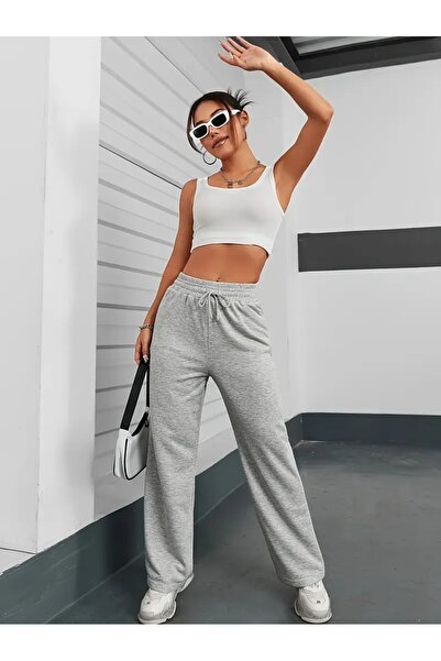 yx yustex sport Pantaloni de trening pentru femei, gri, largi, cu croială lej...