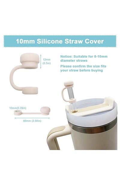 NANOSPACE 2 Pieces 10 mm Silicone Straw Stopper Cover for Stan Dust and Waterproof Silicone Straw Stopper