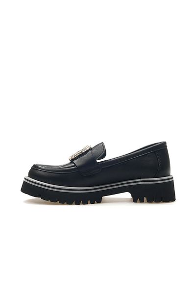 Mammamia Pantofi de damă din piele naturală cu cataramă detaliată 25 ani D25ya-3855 Z negru