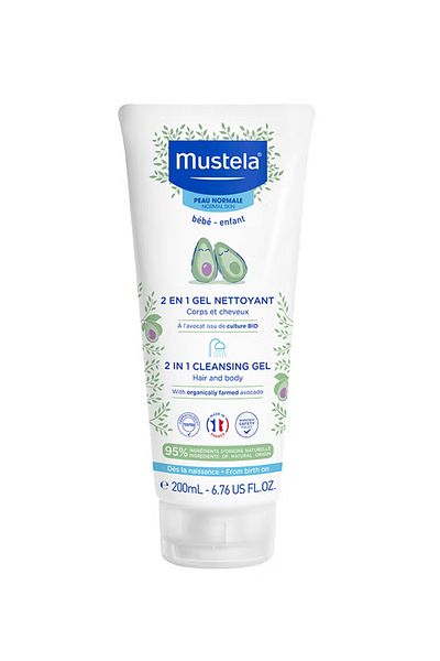 Mustela 2-In-1 Gentle Cleansing Gel With Farmed Avocado For Babies, 200ml