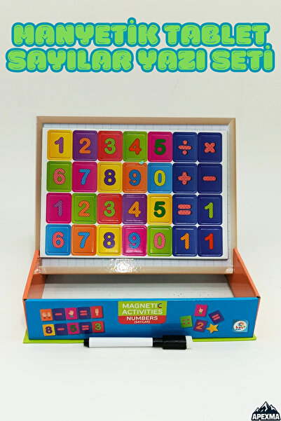 Apexma Oyuncak Eğitici Manyetik Matematik Sayı Yazı Tahtası Seti 63 Parça - M...