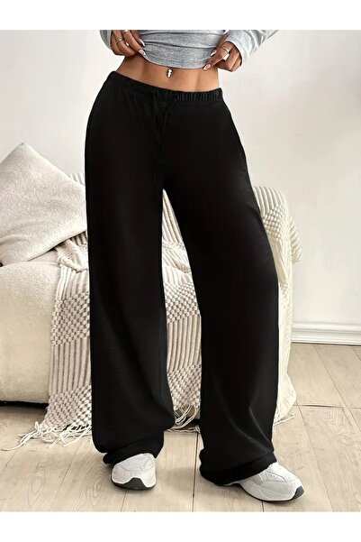 yx yustex sport Pantaloni de sport negri, largi, elastici, confortabili, din ...