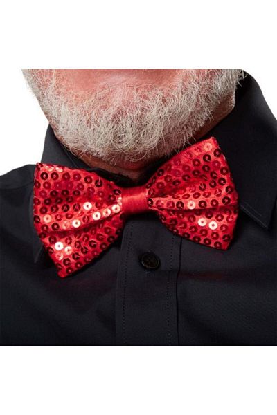 Nur E Ticaret Red Sequined Sequin Bow Tie