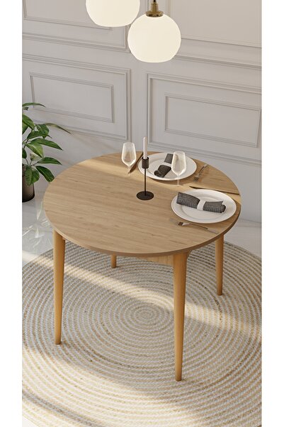 ALMOND MOBİLYA 90 cm MDF Yuvarlak masa, Yemek Masası, Balkon Masası, 4 Kişili...