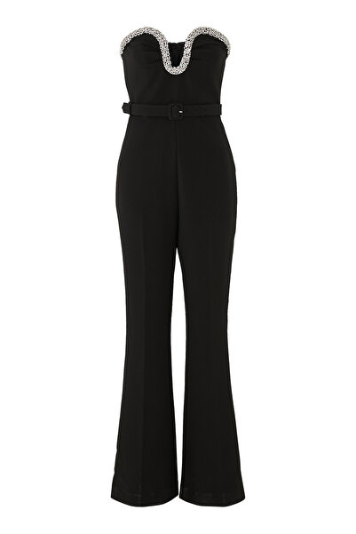 Roland Mouret Şık Straplez Süslemeli Krep Tulum