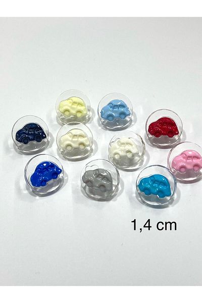 karantuhafiye Baby Button / Car Model / 10 Pieces / White