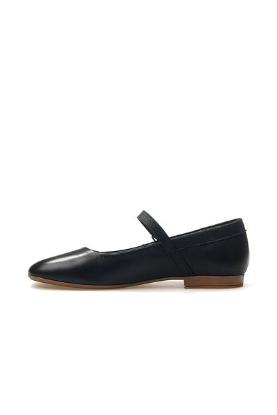 Mammamia Balerini de zi cu zi din piele naturală pentru femei 25 ani D25ya-7145 Z Negru