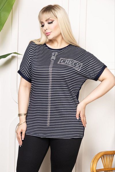 VERA COLLECTİON Battal Size Full Lichra Stone Embroidered Women's Bluz