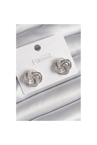 Skygo Brass Silver Color Zircon Stone Flower Model Women's Earrings - Tj-Bkp9984