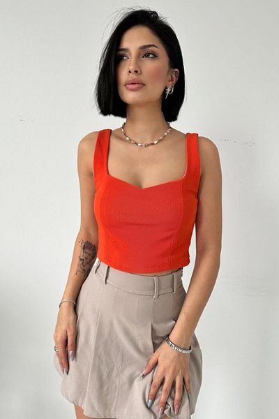 gelirr Orange Strappy Blouse