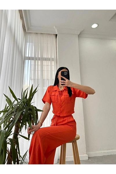 zoe star Linen Shirt Pants Set