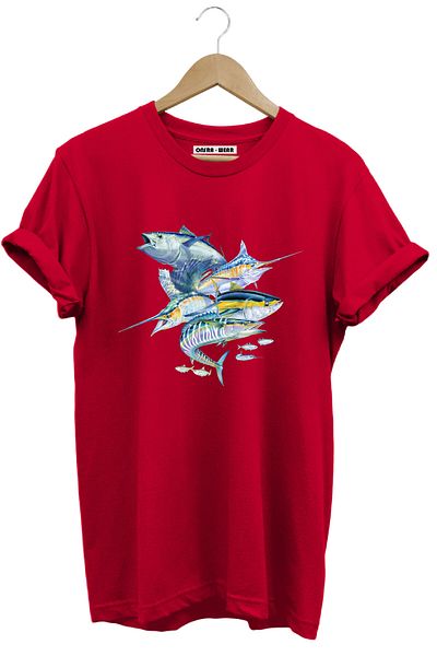 onsrawear Fishing Fishing Rod - Sea Sword, Fishing and 100% Cotton Basic T-Shirt