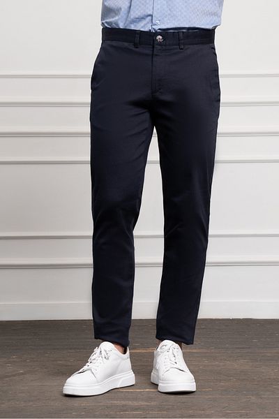 Morven Men's Navy Blue Slim Fit Slim Fit Chino Trousers