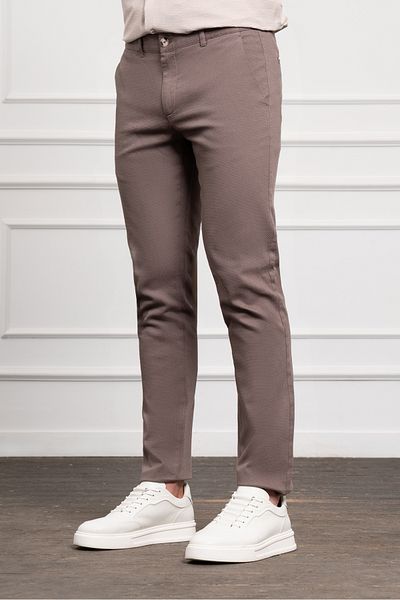 Morven Men's Brown Slim Fit Slim Fit Chino Trousers