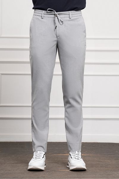 Morven Men's Gray Slim Fit Slim Fit Drawstring Jogger Pants
