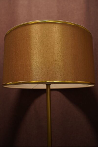 retro home design Eskitme Model Silndir Bal Gold Detaylı Kumaş Şapkalı Lambader Dekoratif Yatak Odası Salon