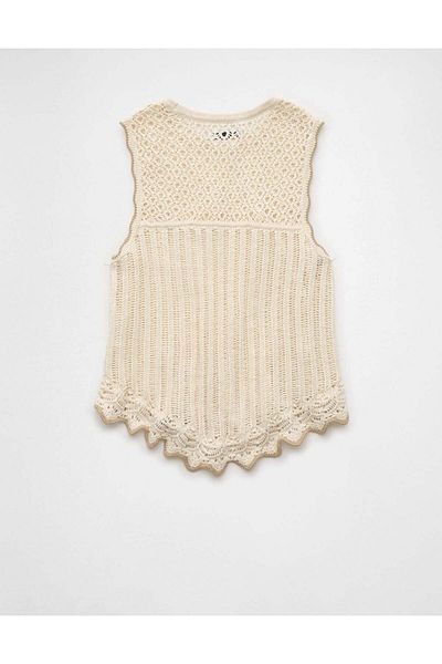 AMERICAN EAGLE AE Mixed Stitch Sweater Tank Top
