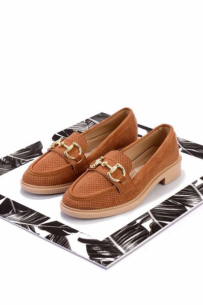 Bambi Tan Suede Women's Loafer Shoes01362245702