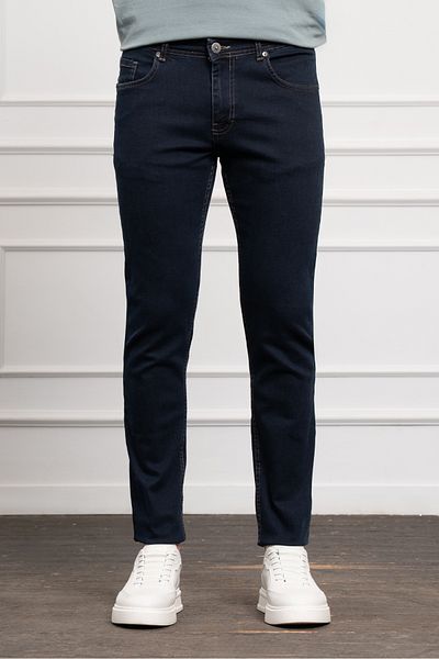 Morven Men's Dark Blue Jean Slim Fit Slim Fit Trousers