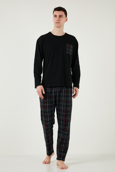 Buratti Σετ πιτζάμες με καρό τσέπες και ελαστική μέση 100% βαμβάκι Regular Fit Σετ πιτζάμες για άνδρες 657200