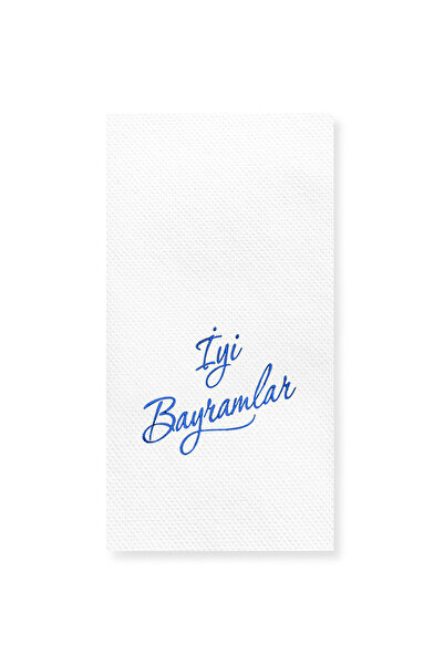 Story 40x40 سم رقائق زرقاء عيد سعيد منقوشة 16 قطعة 1/8 أضعاف مناديل ورقية بيض...