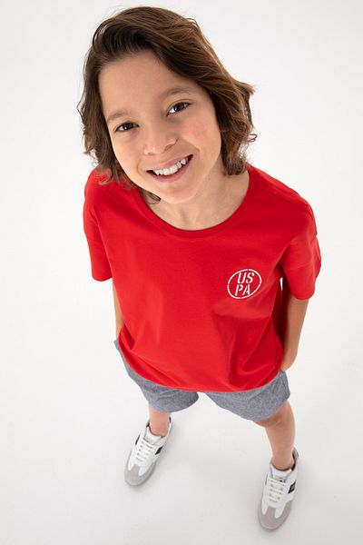 U.S. Polo Assn. Boy's Red Oversize Crew Neck T-Shirt 50298981-Vr030
