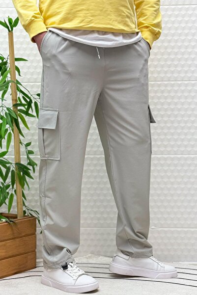 WAFRA Men's Full Lycra Relaxed Fit Cargo Pocket Baggy Jogger Pants