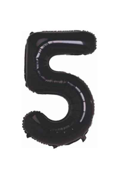 Zanzibar Foil Balloon Number 5 Helium Balloon 76 Cm Black Color - 5 Year Old Balloon - 5 Year Old Balloon -5 Number Balloon