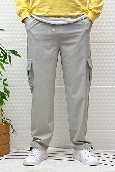 WAFRA Men's Full Lycra Relaxed Fit Cargo Pocket Baggy Jogger Pants