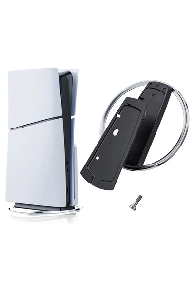 Dobe PS5 / PS5 Slim Konsol Diskli ve Dijital Model için Vidalı Metal Dikey Stand