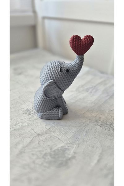 CESTOPİENO Hose Hearted Elephant Decor Cake Ornament - Mini Gift Ornament