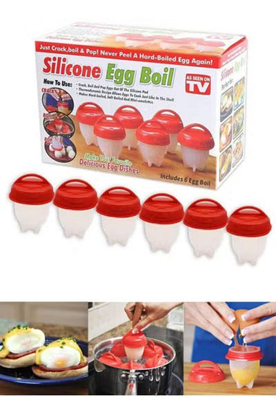 co arma 6-piece set of non-stick silicone molds for boiling and decorating shell-free eggs