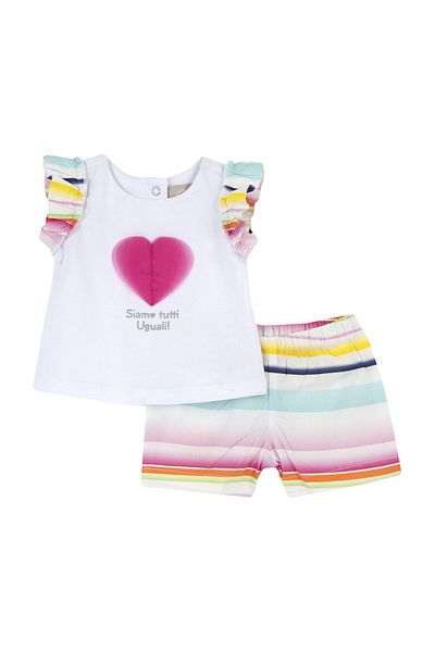 Chicco Herzförmiges Kurzarm-T-Shirt und Shorts-Set