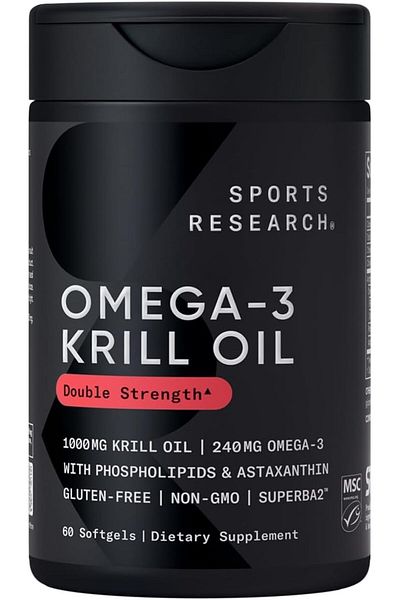 Sports Research Antarctic Krill Oil with Astaxanthin 1000 mg - 60 Softgels