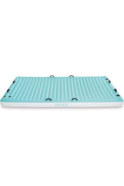 Intex 56289EP Inflatable Floating Water Lounge: Soft Fabric Handles – Built-in Cup Holders