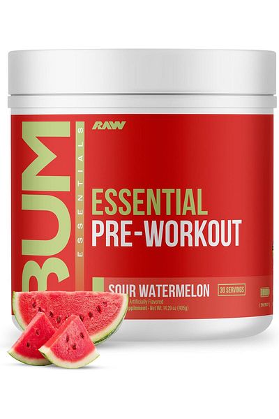 RAW cbum essential pre workout pre workout 30 services flavor sour watermelon
