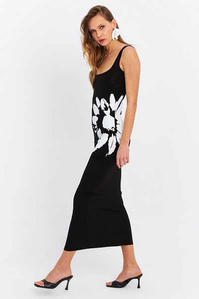 Cool & Sexy Rochie midi cu imprimeu neagră de damă B5005-5