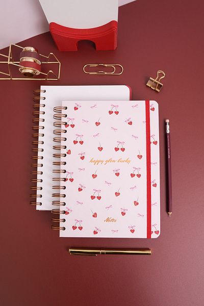 Matt Notebook A5 15X21 cm Spiral Elastic Plain, Unlined Undated Notepad