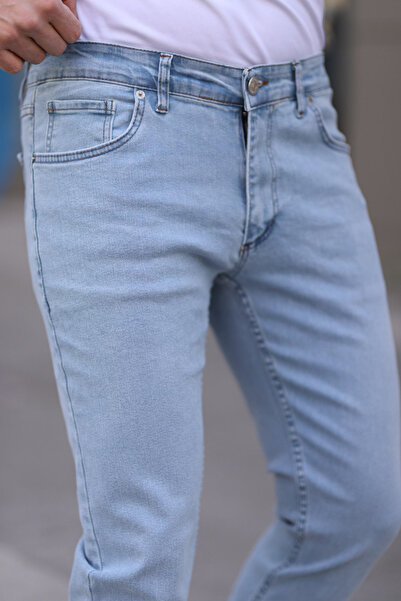 Trendyol Collection Ανοιχτό μπλε κανονική εφαρμογή ελαστικό υφασμάτινο τζιν Τζιν παντελόνι TMNSS25JE00001