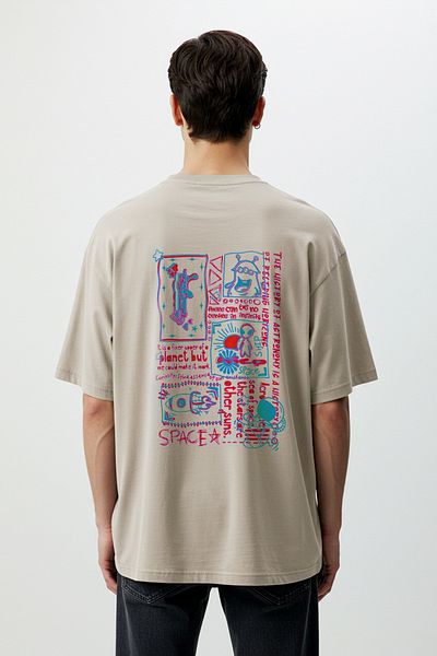 Trendyol Collection Κοντομάνικο μπλουζάκι με στάμπα μεγάλου μεγέθους πέτρας - TMNSS23TS00168