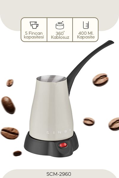Sinbo Scm-2960 Wireless Inox Electric Coffee Pot Cream