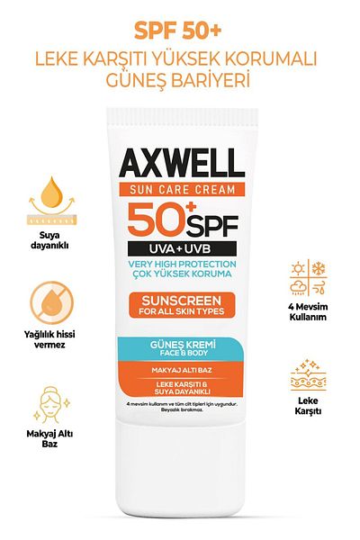 AXWELL SPF 50+ Anti-Blemish Moisturizing High Protection Sun Cream 50 ml