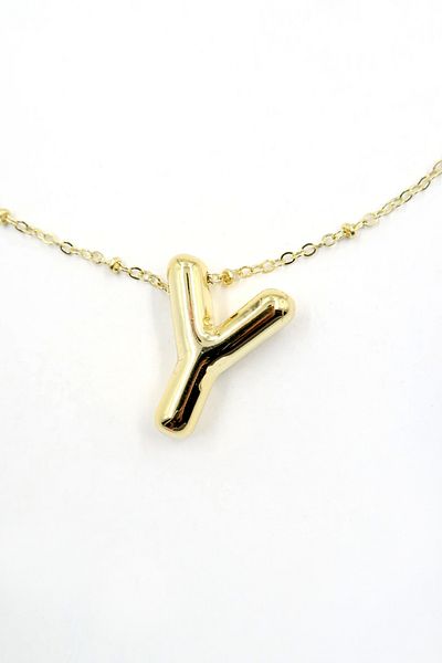 Trend Alaçatı Stili Goldene 3D-Gold-Halskette mit Buchstabe Y für Damen ALC-X13865