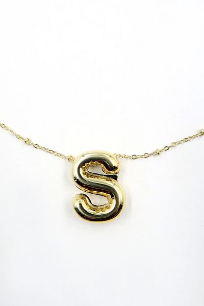 Trend Alaçatı Stili Goldene 3D-Buchstabe-S-Gold-Halskette für Damen ALC-X13863