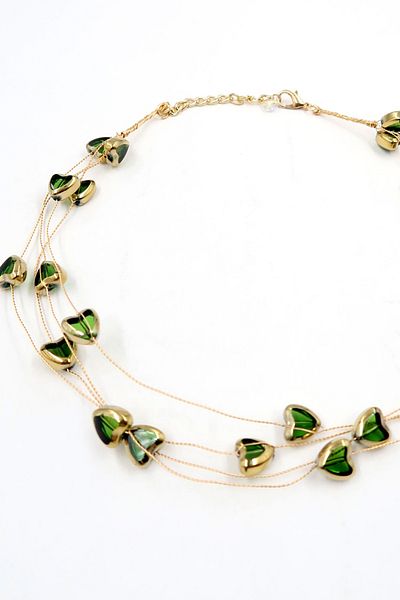 Trend Alaçatı Stili Grüne Multi-Herz-Stein-Geist-Halskette für Damen ALC-X13842